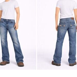 Ariat M2 32x28 Traditional Relaxed Boot Cut Jeans Mens Medium Wash Western